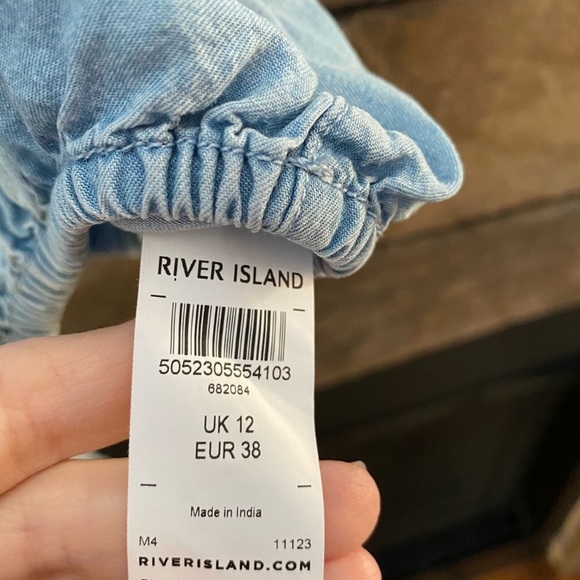 ASOS River Island Tie Front Off the Shoulder Top - Picture 7 of 8